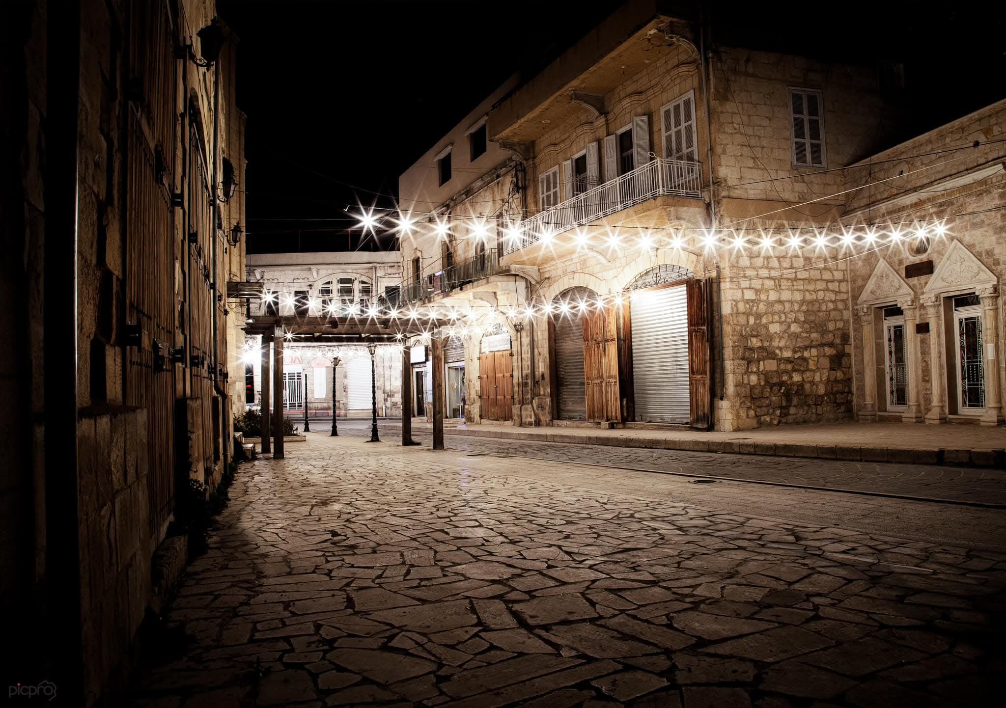 Historic Baalbeck courtyard with traditional Lebanese architecture