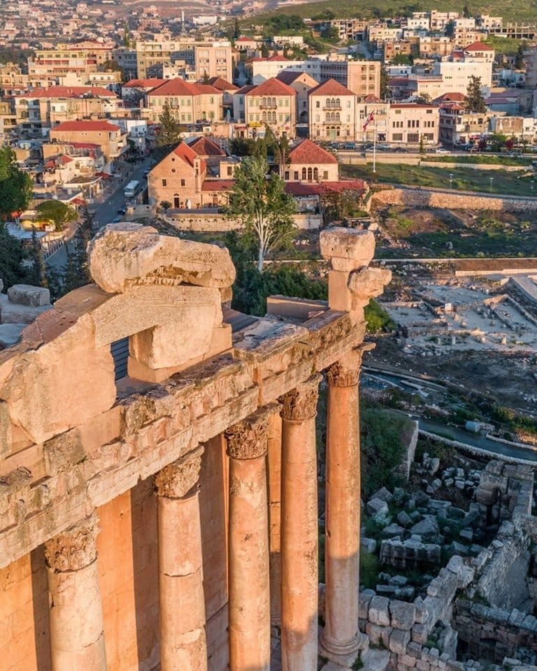 Historic Baalbeck courtyard with traditional Lebanese architecture