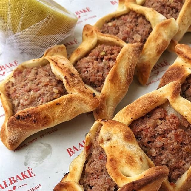 Traditional Lebanese meat pies and pastries